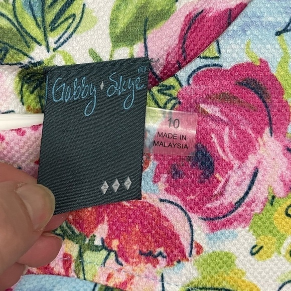 Gabby Skye Venetian Floral Print Sleeveless Sheath Midi Dress, 10 - Picture 3 of 10